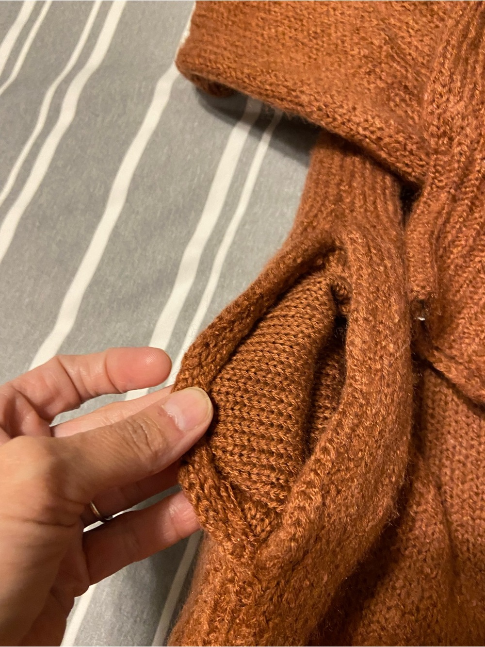 Source Unknown Women's Open-Front Cardigan Sweater in Burnt Orange - Picture 3 of 6